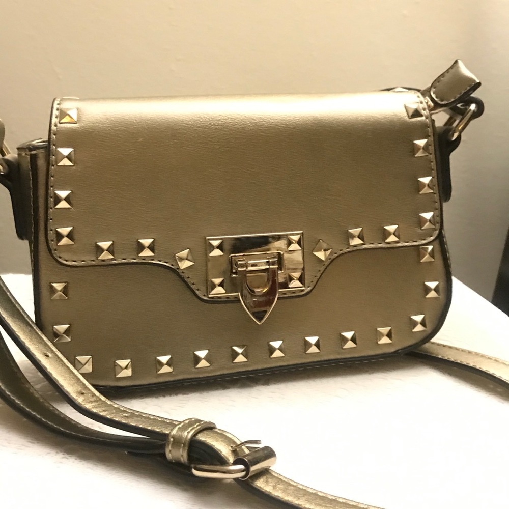 Gold dust shoulder crossbody handbag